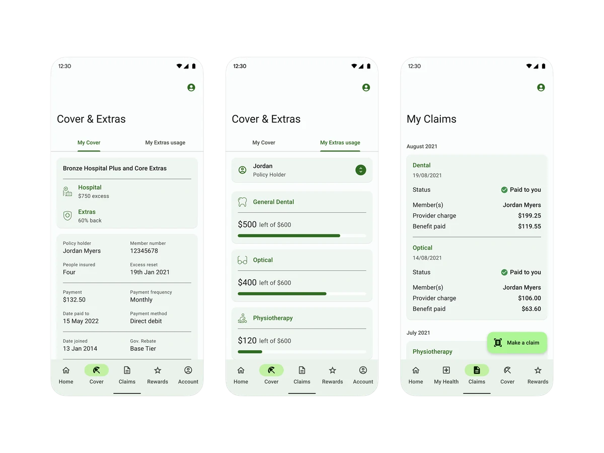 nib cover, Extras usage and claims on Android