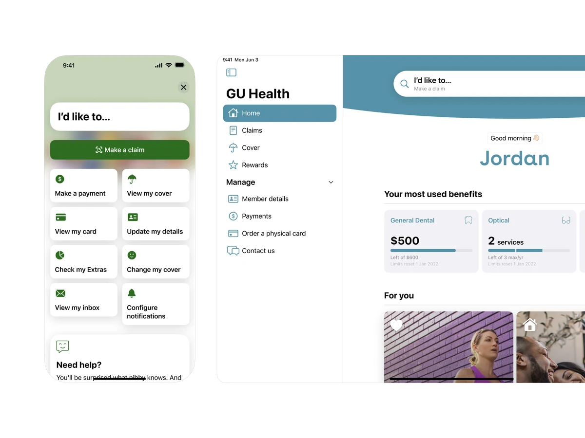 nib switchboard and GU Health iPad home